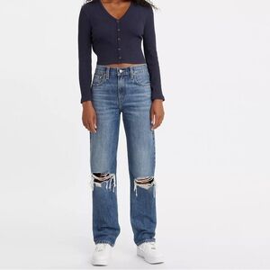 Levi’s low pro destructed mid rise jeans